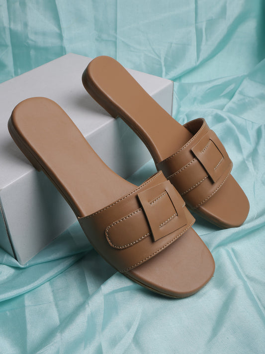 Leather Buckle Design Flats