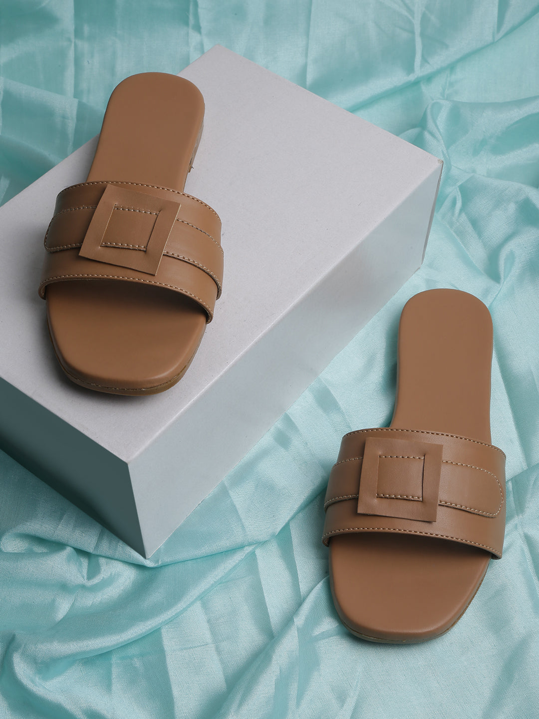 Leather Buckle Design Flats