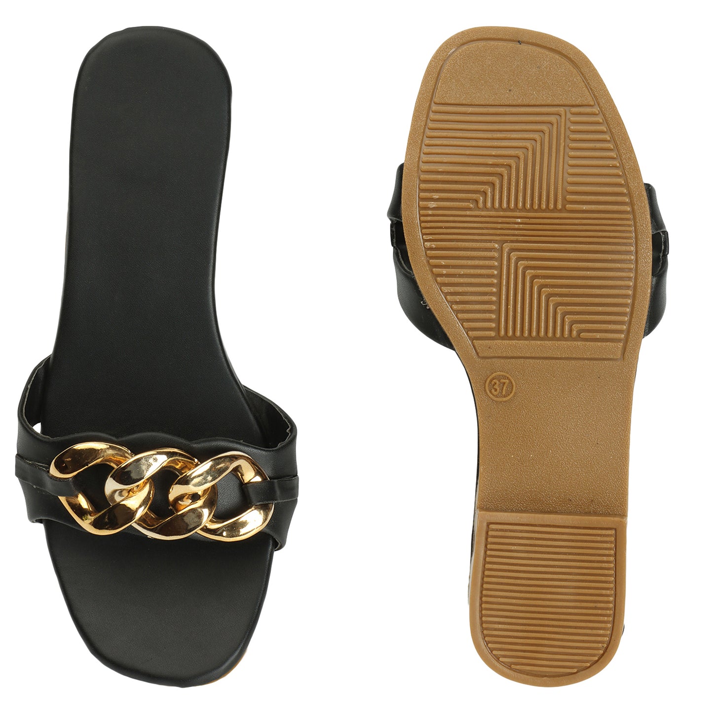 Buckle charm elevates stylish flats