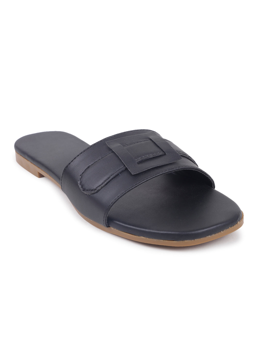 Leather Buckle Design Flats